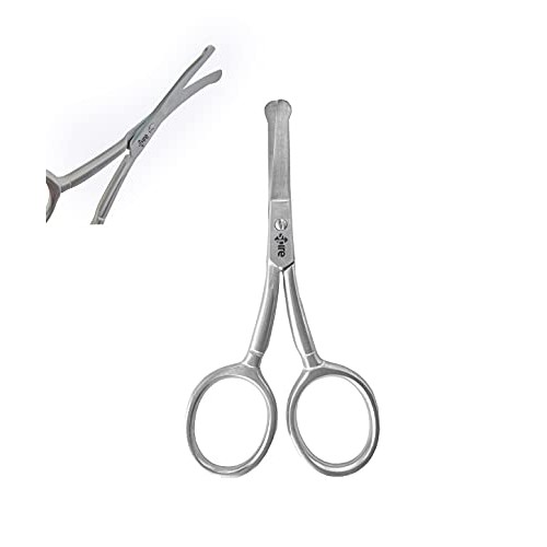 Baby Nail Scissors with Rounded Probe Tip Curved - Stainless Steel 4.5" Good ...