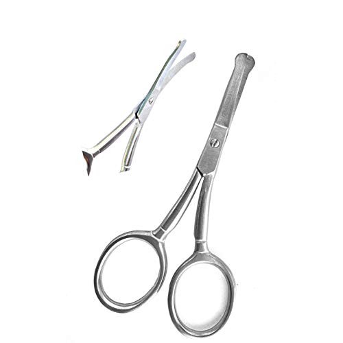 Baby Nail Scissors with Rounded Probe Tip Curved - Stainless Steel 4.5" Good ...
