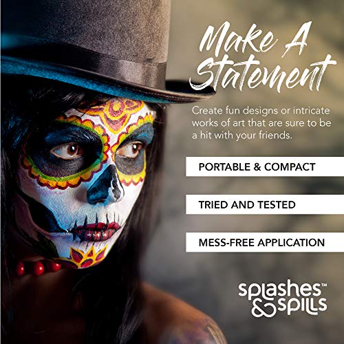 Water Activated Face and Body Paint - Black, 18g Cake Tub - Pretend Costume a...