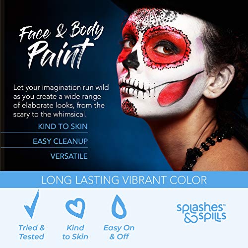 Water Activated Face and Body Paint - Black, 18g Cake Tub - Pretend Costume a...