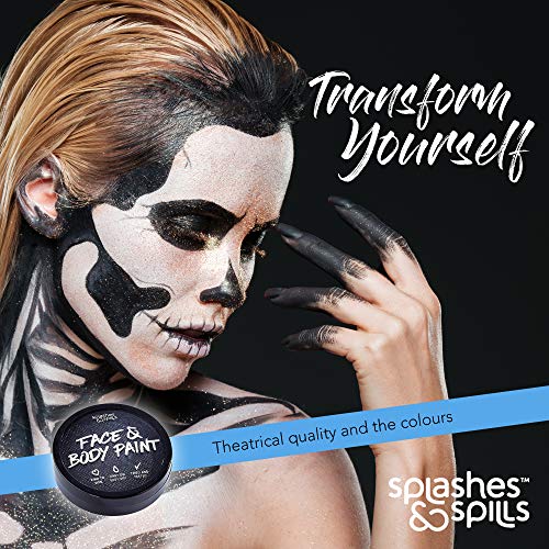 Water Activated Face and Body Paint - Black, 18g Cake Tub - Pretend Costume a...