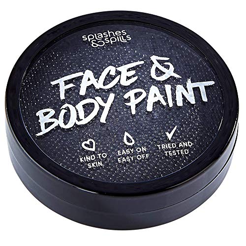Water Activated Face and Body Paint - Black, 18g Cake Tub - Pretend Costume a...