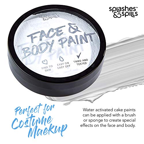 Water Activated Face and Body Paint - White, 18g Cake Tub - Pretend Costume a...