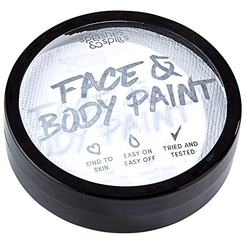 Water Activated Face and Body Paint - White, 18g Cake Tub - Pretend Costume a...