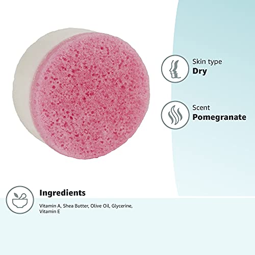 Spongeables Facial Cleanser, Pomegranate, Luxurious Blend of Olive Oil, Glyce...
