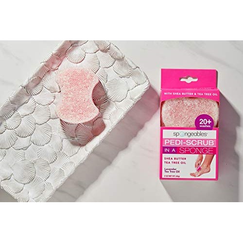 Spongeables Pedi-Scrub Foot Buffer, Lavender Scent, Contains Shea Butter and ...