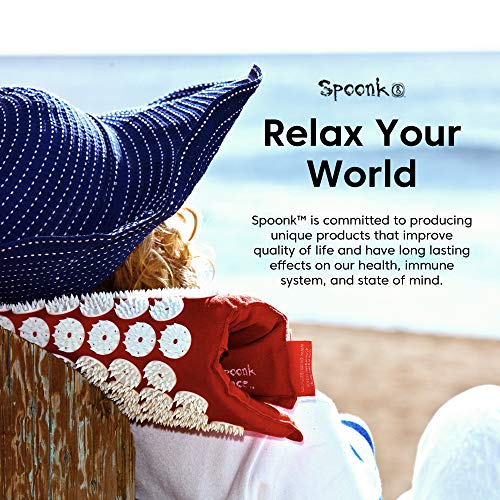 Spoonk Acupressure Eco Mat, Pagoda Blue - with Massage Ball, Travel Mat & Sli...