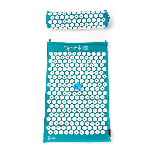 Spoonk Acupressure Eco Mat, Pagoda Blue - with Massage Ball, Travel Mat & Sli...