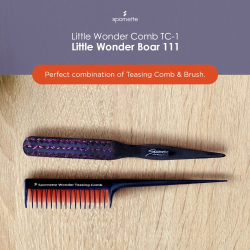 Spornette Teasing Brush & Comb Set - Includes Little Wonder Boar & Tourmaline...