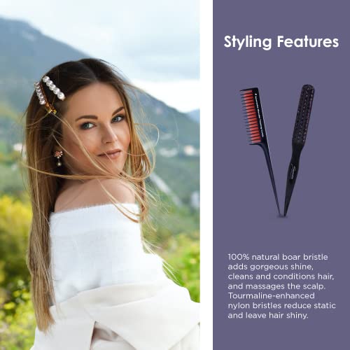 Spornette Teasing Brush & Comb Set - Includes Little Wonder Boar & Tourmaline...