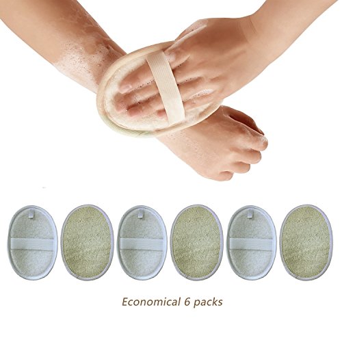 6 Packs Exfoliating Loofah Pads,Loofah Sponge Scrubber Brush Close Skin for M...
