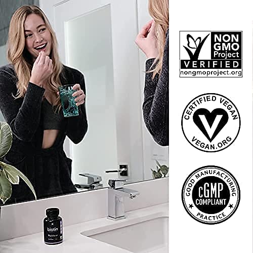 Biotin (5,000mcg) with Coconut Oil | Supports Healthy Hair, Skin & Nails in B...