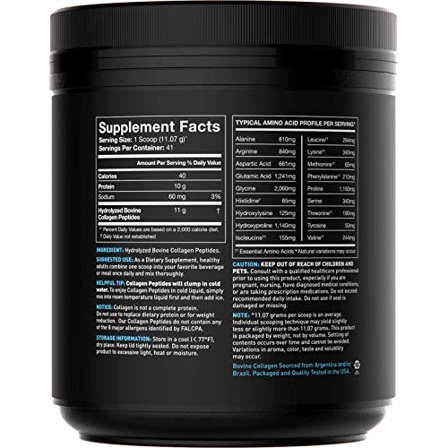 Collagen Peptides Powder | Hydrolyzed for Better Collagen Absorption | Non-GM...