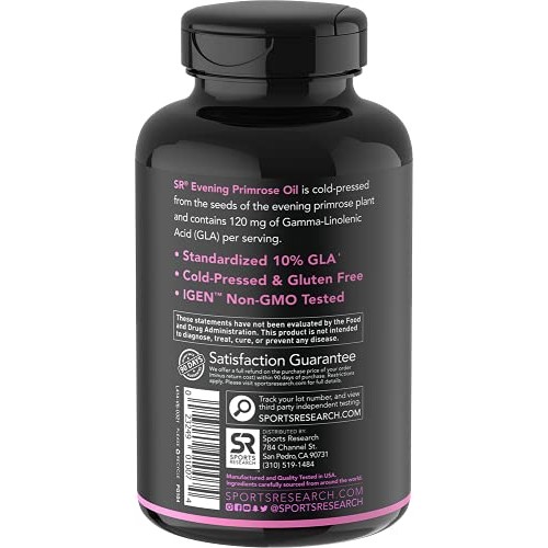 Evening Primrose Oil (1300mg) 120 Liquid Softgels ~ Cold-Pressed with No fill...