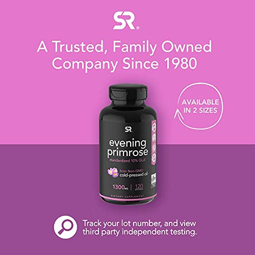 Evening Primrose Oil (1300mg) 120 Liquid Softgels ~ Cold-Pressed with No fill...