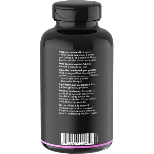 Evening Primrose Oil (1300mg) 120 Liquid Softgels ~ Cold-Pressed with No fill...