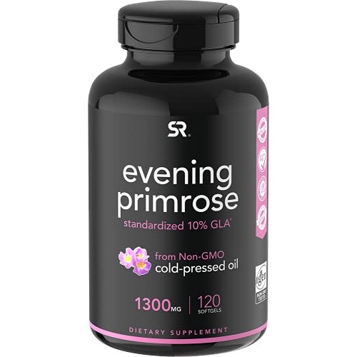 Evening Primrose Oil (1300mg) 120 Liquid Softgels ~ Cold-Pressed with No fill...