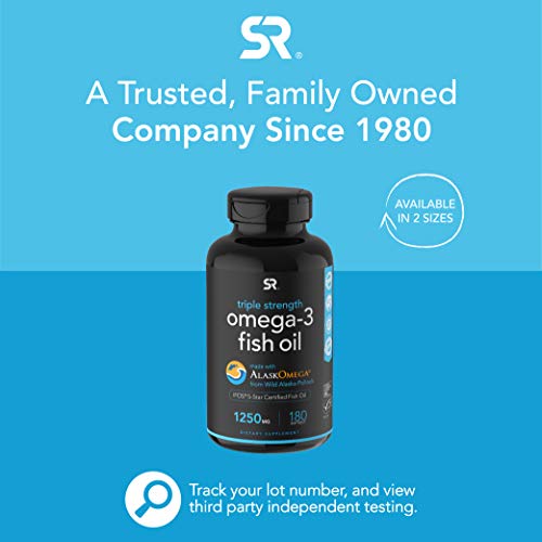 Omega-3 Fish Oil from Wild Alaska Pollock (1250mg per Capsule) with Triglycer...