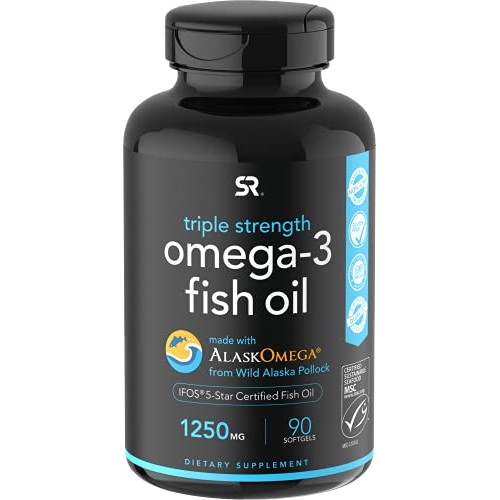 Omega-3 Fish Oil from Wild Alaska Pollock (1250mg per Capsule) with Triglycer...