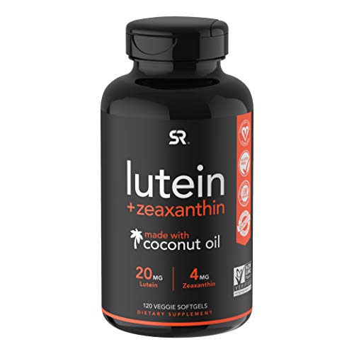 Vegan Lutein + Zeaxanthin (20mg) with Organic Coconut Oil for Better Absorpti...