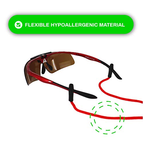 Sports Vision Eyeglass Retainer 4 Pack with 3 Holes Strap, String Cord Glasses