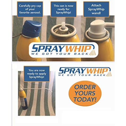 SprayWhip Bendable Spray Nozzel Stick for Sunscreen and Muscle Relief Cans - ...