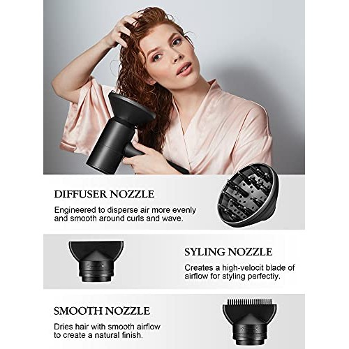 Ionic Hair Dryer, 1800W Professional Blow Dryer, Fast Drying Negative Ion Hai...