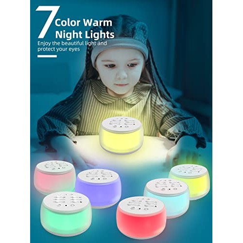 White Noise Machine Night Light for Sleeping Baby Adults Kids, Sound Machine ...