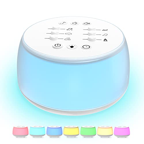 White Noise Machine Night Light for Sleeping Baby Adults Kids, Sound Machine ...