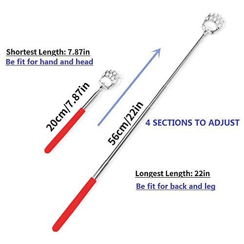 2PCS Back Scratchers, Bear Claw Back Scratcher Extendable Metal Retractable T...