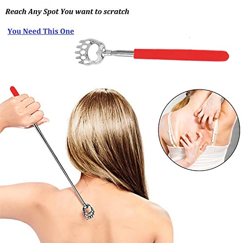 2PCS Back Scratchers, Bear Claw Back Scratcher Extendable Metal Retractable T...