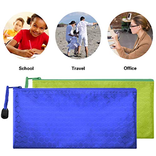 Sailing-go 12 Pieces 12 Colors Zipper Waterproof Bag Pencil Pouch for Cosmeti...