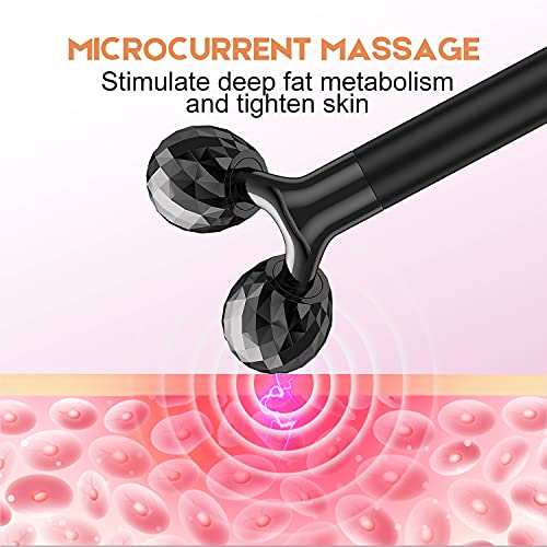 2 in 1 Electric Face Massager, 3D Roller and T Shape Face Massager Kit Gift S...