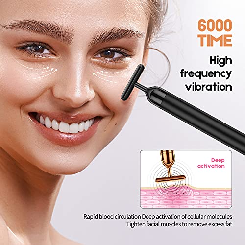 2 in 1 Electric Face Massager, 3D Roller and T Shape Face Massager Kit Gift S...