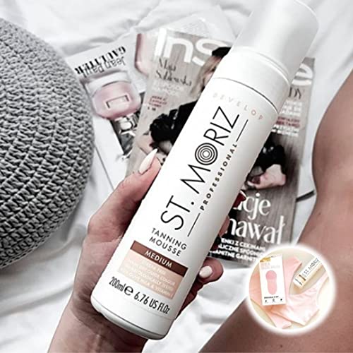 St. Moriz Professional Self-Tanning Mousse and Applicator Mitt Set - Medium -...