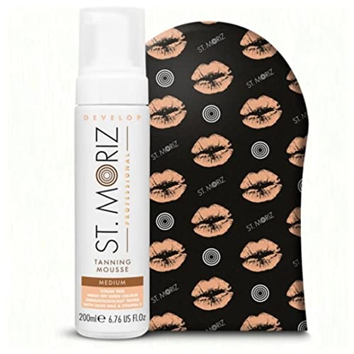 St. Moriz Professional Self-Tanning Mousse and Applicator Mitt Set - Medium -...
