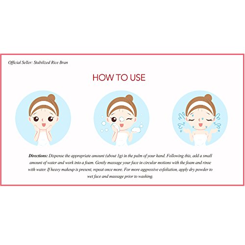 Korean Beauty (SRB) Rice Bran Enzyme Powder Face Wash and Scrub, Cleanses, Ex...