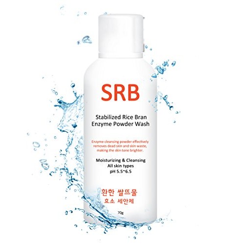 Korean Beauty (SRB) Rice Bran Enzyme Powder Face Wash and Scrub, Cleanses, Ex...