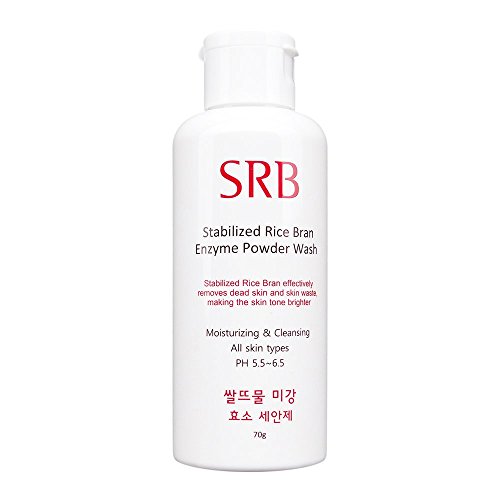 Korean Beauty (SRB) Rice Bran Enzyme Powder Face Wash and Scrub, Cleanses, Ex...