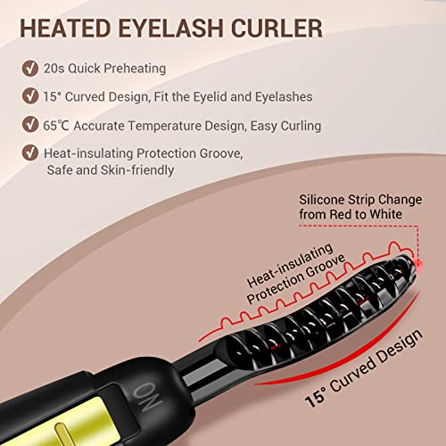 Heated Eyelash Curler, Portable Electric Eyelash Curler, Quick and Convenient...