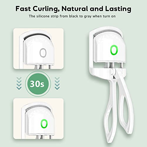 Heated Eyelash Curler, USB Rechargeable Electric Eyelash Curler with 2 Heat S...