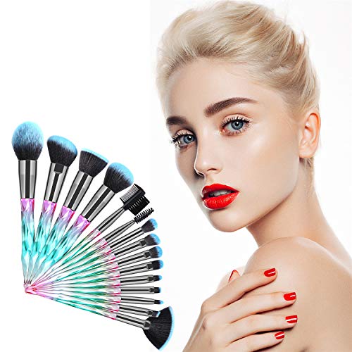 Makeup Brushes Set 15pcs Crystal Makeup Brushes Set Professional Makeup Brush...