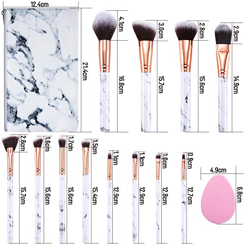 Makeup Brushes Set START MAKERS Professional 12Pcs Marble Make Up Brushes inc...