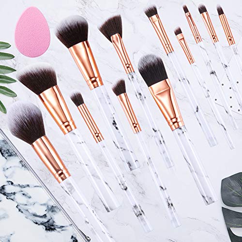 Makeup Brushes Set START MAKERS Professional 12Pcs Marble Make Up Brushes inc...