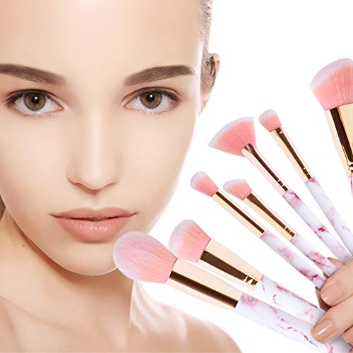 Makeup Brushes START MAKERS Professional 12Pcs Pink Marble Makeup Brush Set w...