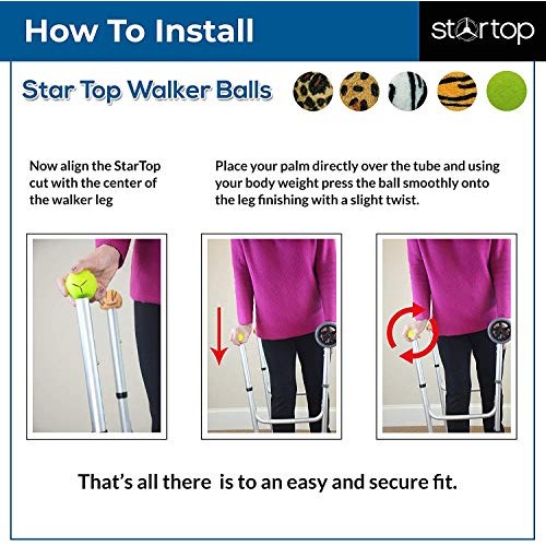 STARTOP Deluxe Pre Cut Walker Tennis Ball Glides - Walkers Legs Universal Pre...