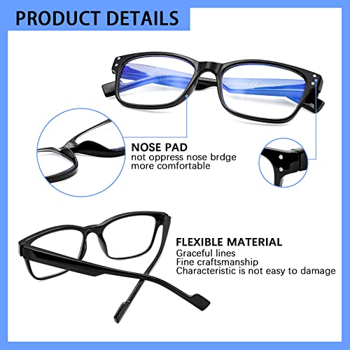 5 Pack Reading Glasses for Women Men, Anti Glare UV Ray Filter Eyeglasses, Bl...