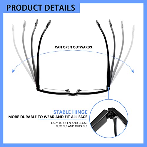 5 Pack Reading Glasses for Women Men, Anti Glare UV Ray Filter Eyeglasses, Bl...