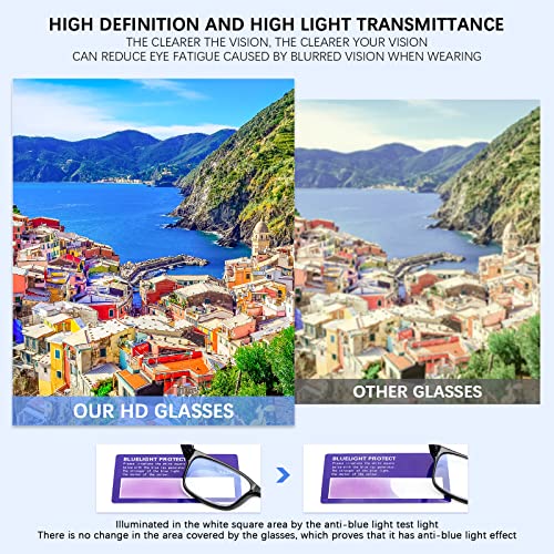 5 Pack Reading Glasses for Women Men, Anti Glare UV Ray Filter Eyeglasses, Bl...