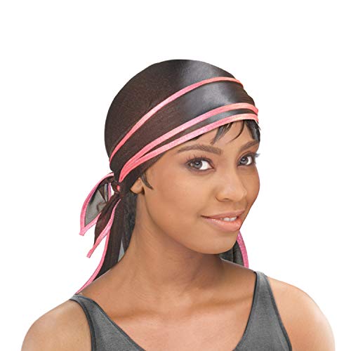 Stay On Satin Hair Wrap Doo Tie Durag Womens Head Scarf for Sleeping, Black w...
